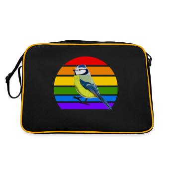 Oiseaux bleus Oiseau Arc-en-ciel Variété Oiseaux chanteurs - Sac Retro - noir/or - Dos
