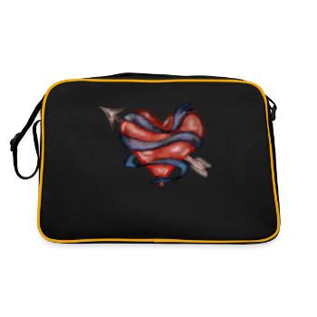 Coeur flèche ruban - Sac Retro - noir/or - Dos