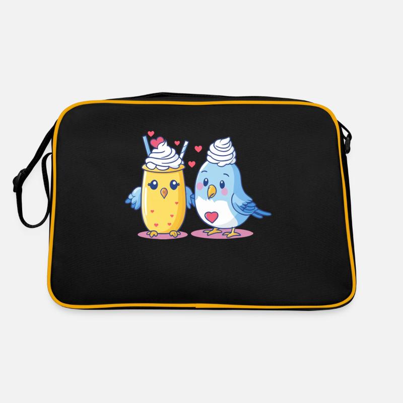 Vogeltopping - Retro Tasche - Schwarz/Gold