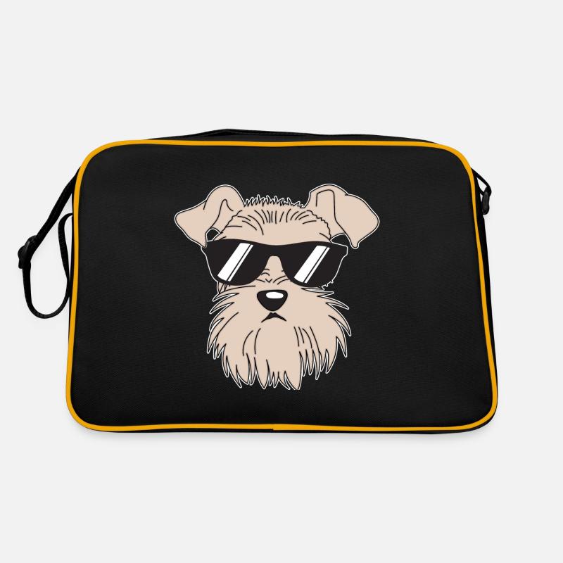 Cooler Schnauzer mit Sonnenbrille Retro Tasche