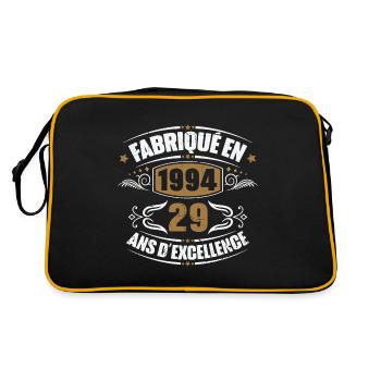 Cadeau d'anniversaire 29 ans, Fabriqué en 1994 - Sac Retro - noir/or - Dos