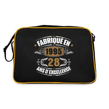 Cadeau d'anniversaire 28 ans, Fabriqué en 1995 - Sac Retro - noir/or - Dos