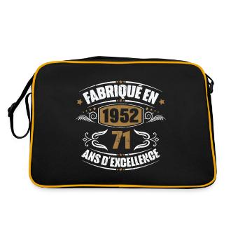 Cadeau d'anniversaire 71 ans, Fabriqué en 1952 - Sac Retro - noir/or - Dos