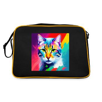 Noble Cat Oil Painting Design Oil Paints Paints Sty - Retro Bag - black/gold - Back