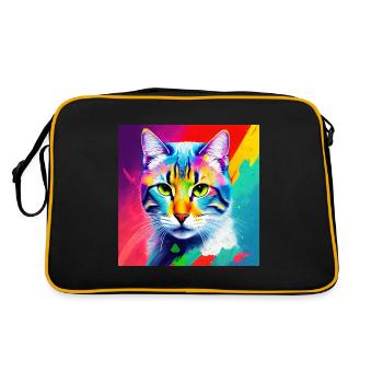 Noble Cat Oil Painting Design Oil Paints Paints Sty - Retro Bag - black/gold - Back