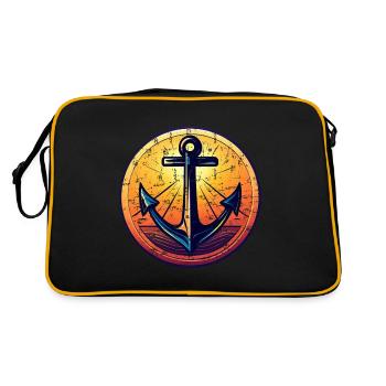 Anchor Sunset Red Colors - Sac Retro - noir/or - Dos