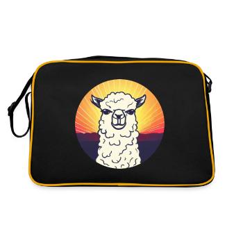 Llama Sunset Design - Retro Bag - black/gold - Back