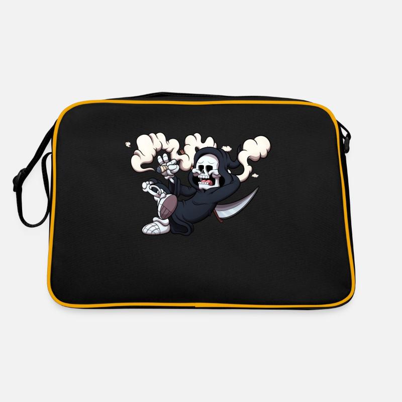Death Smoking A Joint Retro Bag