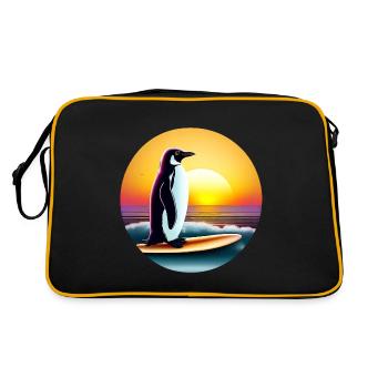 Penguin Surfer - Sac Retro - noir/or - Dos