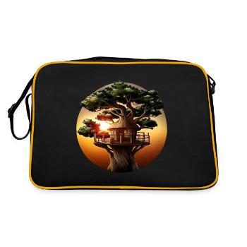 Treehouse at sunset - Retro Bag - black/gold - Back