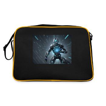 Synthese der Technologie-Zukunft - Retro Tasche - Schwarz/Gold - Hinten