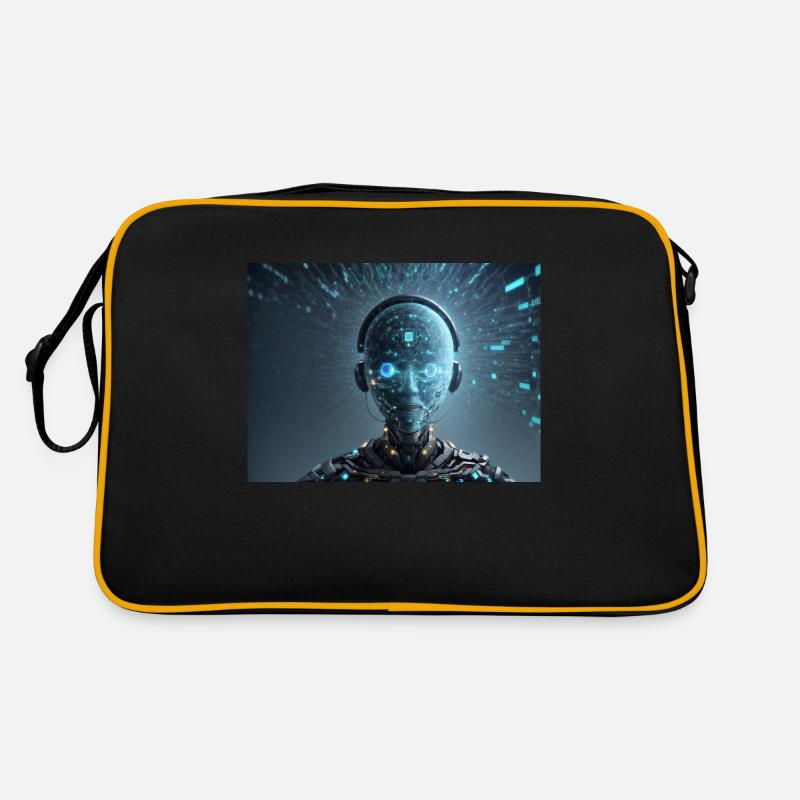 Synthèse de l’avenir de la technologie - Sac Retro - noir/or