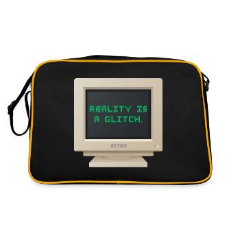 CRT Design - Reality is a glitch - Retro Bag - black/gold - Back