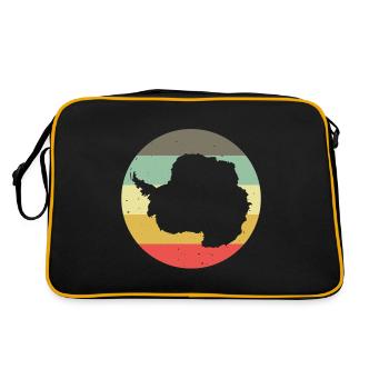 South Pole Antarctica Outline Silhouette Retro Vintage - Retro Bag - black/gold - Back