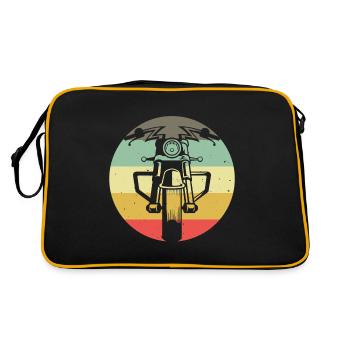Chopper Biker Bobber Motorrad Retro Motorradfahrer - Retro Tasche - Schwarz/Gold - Hinten