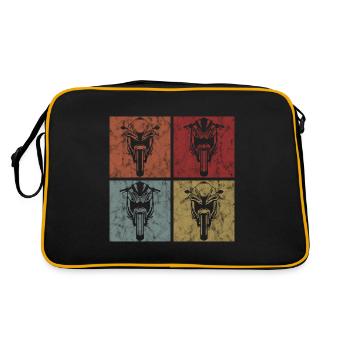 Motorcycles Motorcycle Biker Retro Motorcyclist - Retro Bag - black/gold - Back