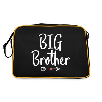 großer bruder großer bruder geschenk - Retro Tasche - Schwarz/Gold - Hinten