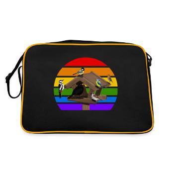 Birdhouse Bird Rainbow Variety Songbird - Retro Bag - black/gold - Back