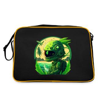 Un astronaute vert qui n’est pas de cette Terre - Sac Retro - noir/or - Dos