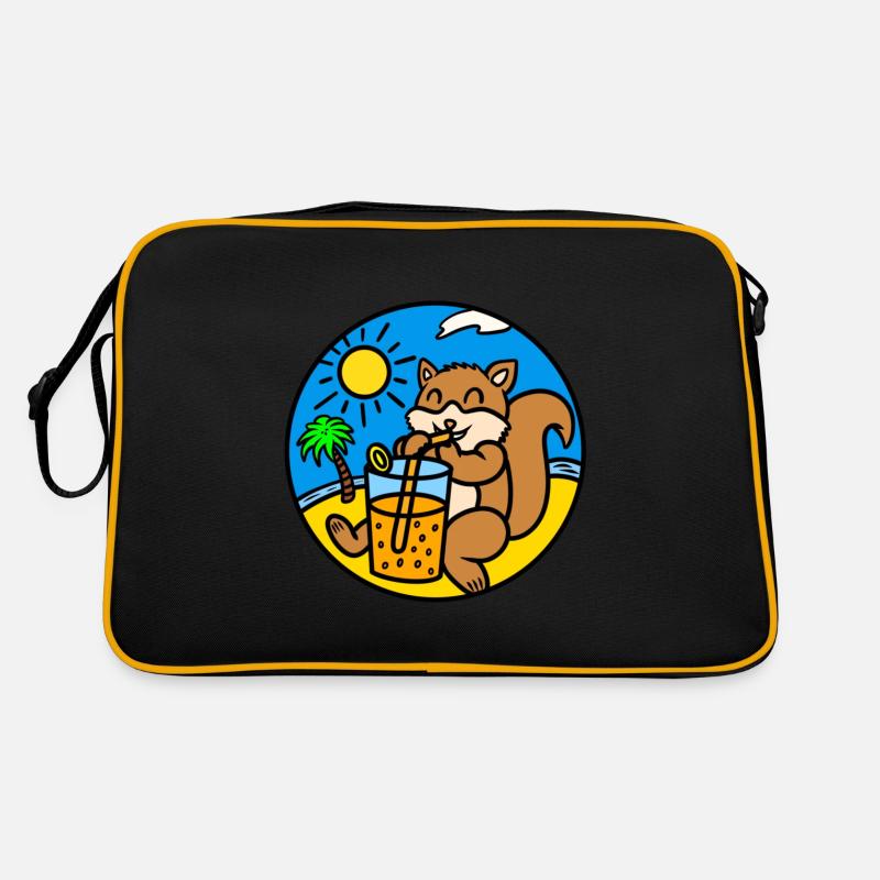 Eichhörnchen trinken Saft Retro Tasche