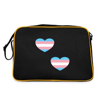 Trans Flag Hearts - Retro Bag - black/gold - Back