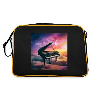 Fantastic concert grand piano in the cloudy sky - Retro Bag - black/gold - Back