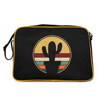 Cactus shrub Cacti prickly garden gardener - Retro Bag - black/gold - Back