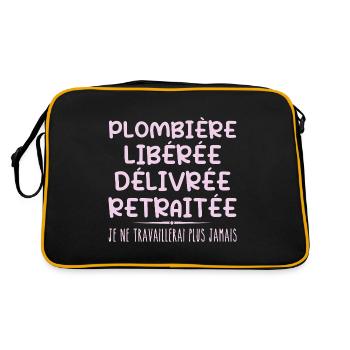 Plombière célèbre sa retraite avec humour cadeau - Sac Retro - noir/or - Dos