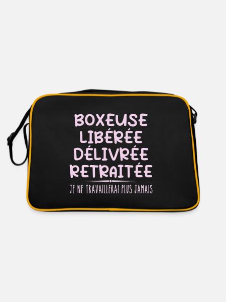 Boxer celebrates retirement with humor gift - Retro Bag - black/gold - Back