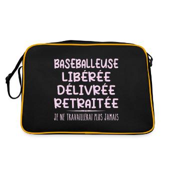 Baseballeuse célèbre sa retraite avec humour cadea - Sac Retro - noir/or - Dos