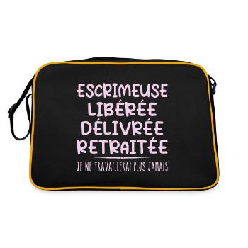 Fencer celebrates her retirement with humor gift - Retro Bag - black/gold - Back