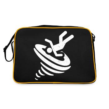 Funny tornado logo storm chaser gift - Retro Bag - black/gold - Back