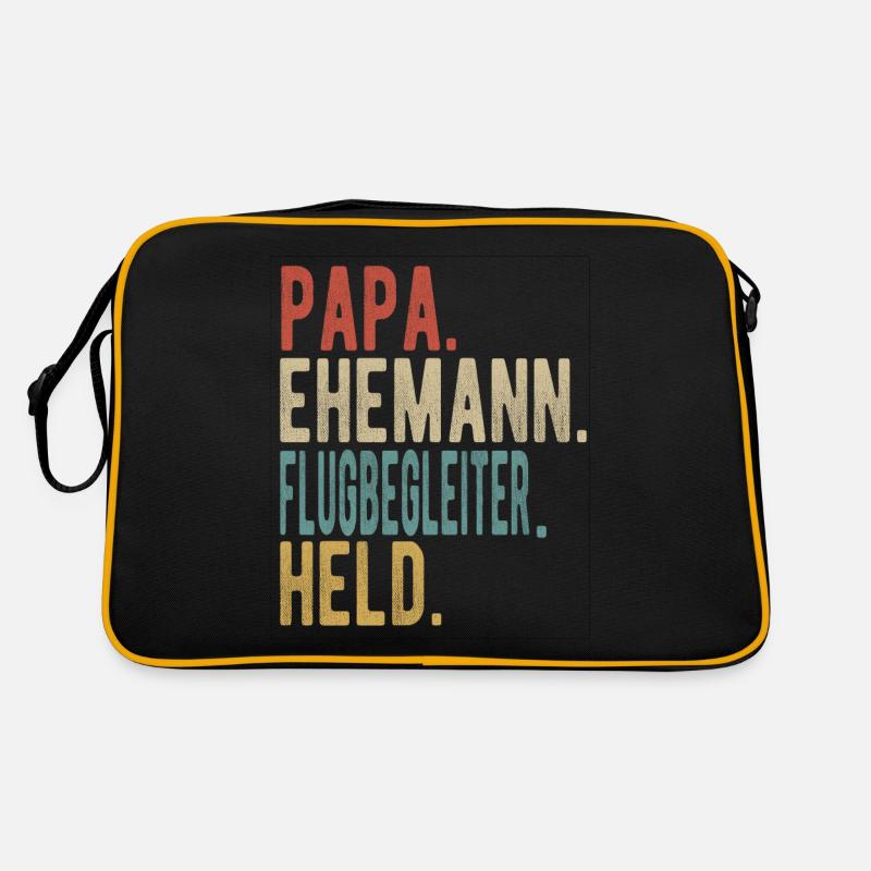 Flugbegleiter Papa Ehemann Held Retro Tasche