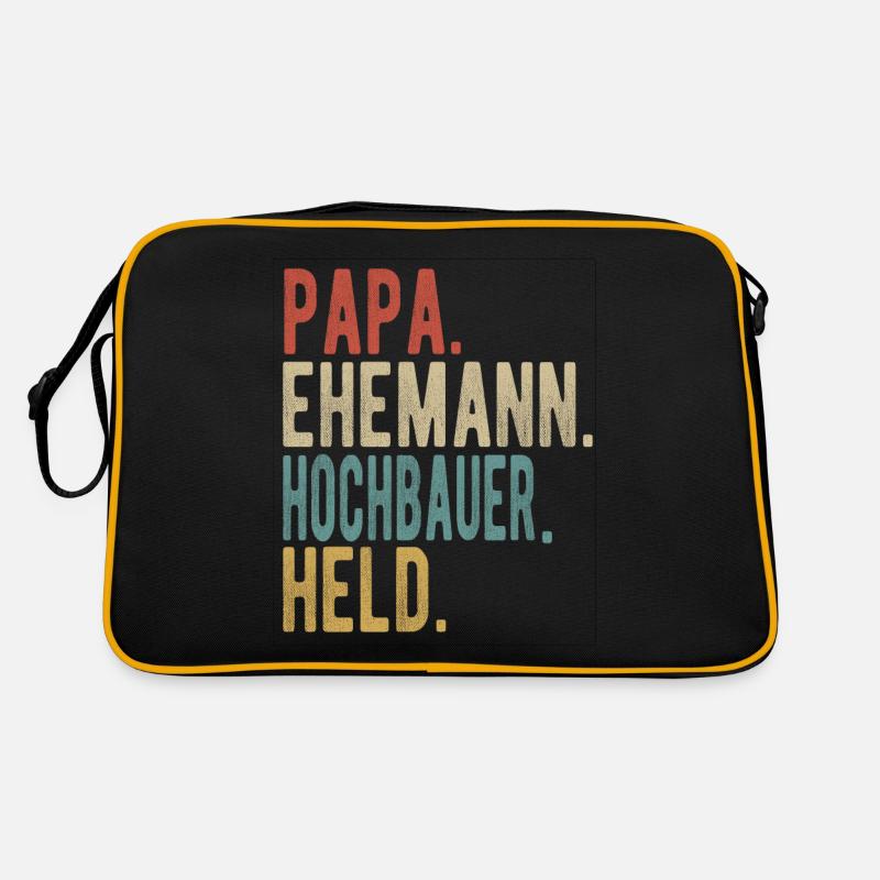 Hochbauer Papa Ehemann Held Retro Tasche