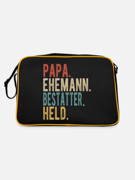 Bestatter Papa Ehemann Held - Retro Tasche - Schwarz/Gold
