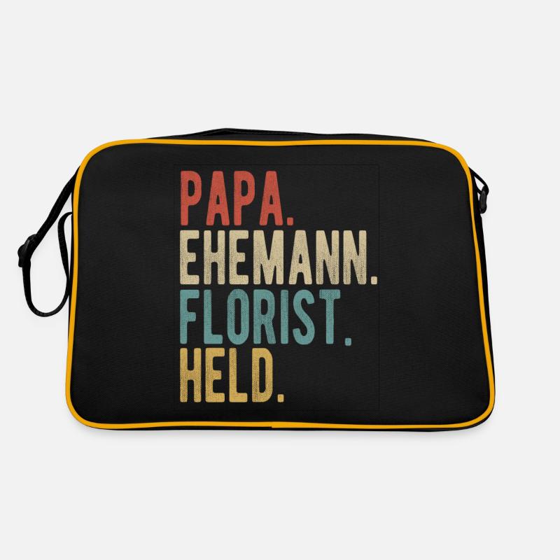 Florist Papa Ehemann Held Retro Tasche
