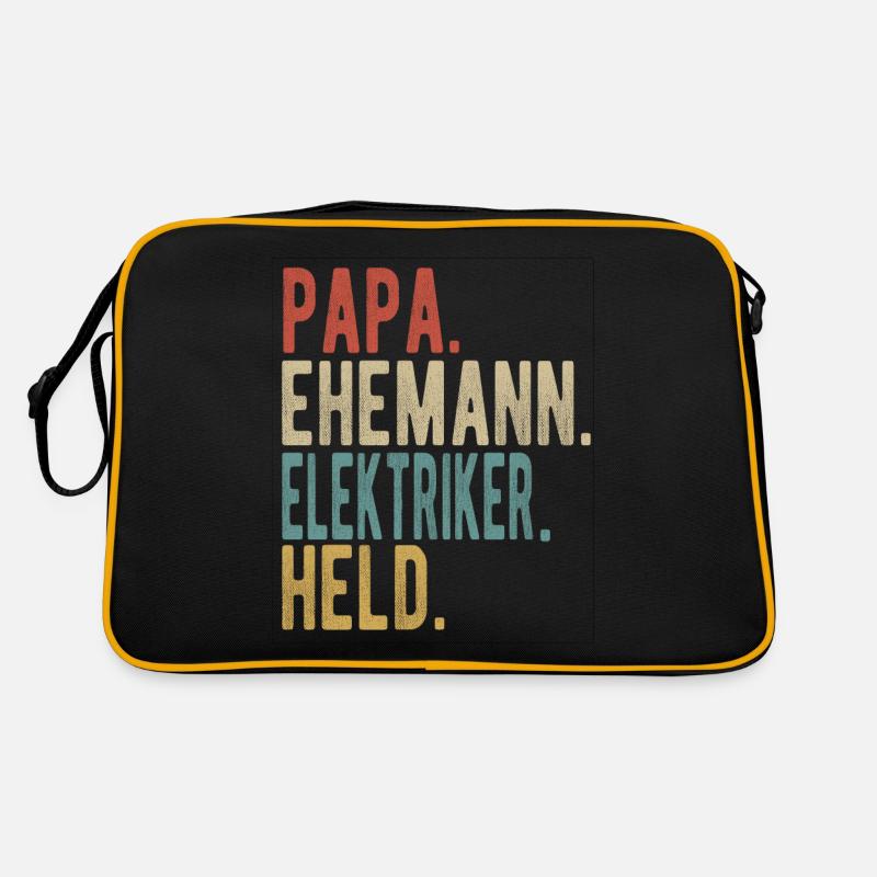 Elektriker Papa Ehemann Held Retro Tasche