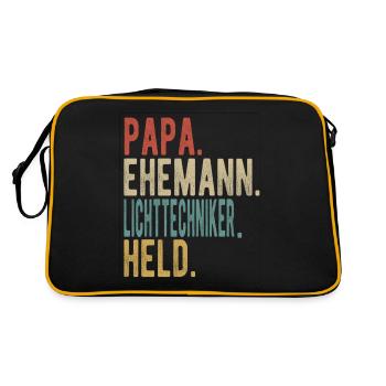 Lichttechniker Papa Ehemann Held - Retro Tasche - Schwarz/Gold - Hinten