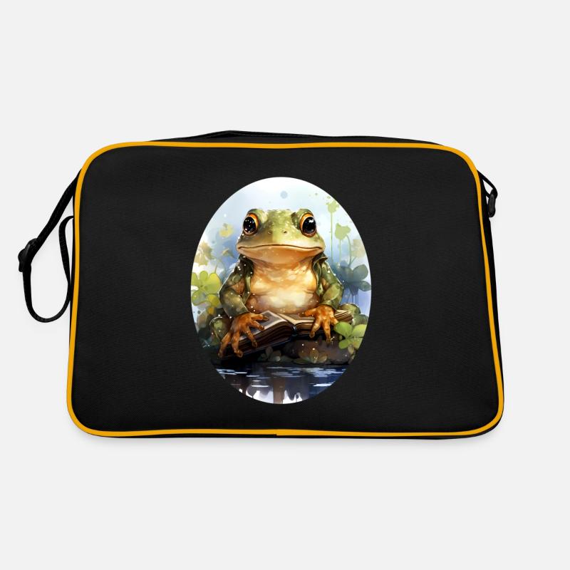 Grenouille - Sac Retro - noir/or