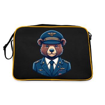 Pilote d’ours mignon - Sac Retro - noir/or - Dos