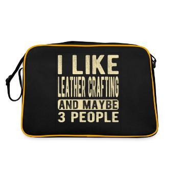 Leather crafting Saying - Retro Bag - black/gold - Back