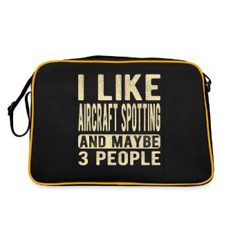 Aircraft spotting Saying - Retro Bag - black/gold - Back