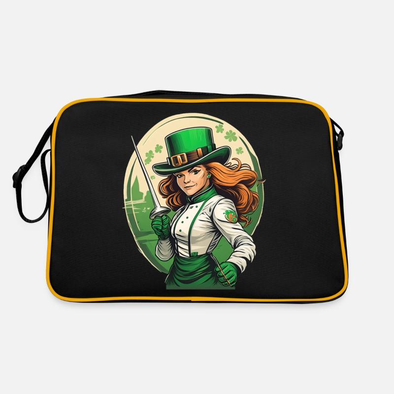 St. Patrick's Day Shamrock Fencing Retro Bag