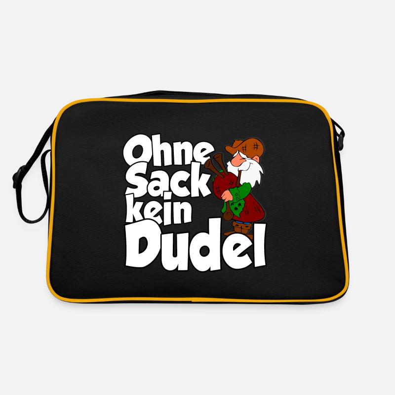 Ohne Sack kein Dudel - Retro Tasche - Schwarz/Gold