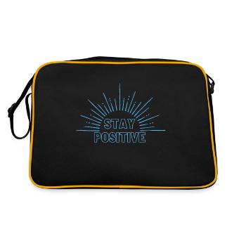 Stay Positive in blue - Retro Bag - black/gold - Back
