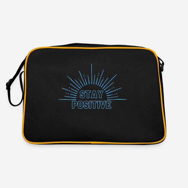 Restez positif en bleu Sac Retro