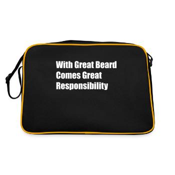 With great Beard, Funny phrase. An ideal gift idea - Sac Retro - noir/or - Dos
