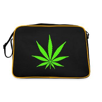 Cannabis Weed 420 Marihuana Pot Kiffer THC - Sac Retro - noir/or - Dos