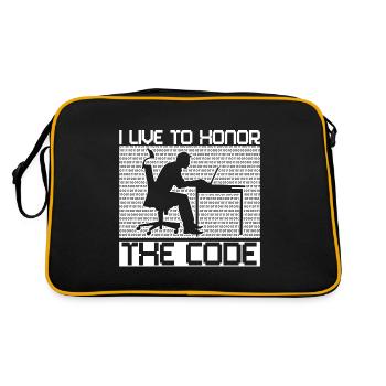 Programmierer Coder Software Entwickler - Retro Tasche - Schwarz/Gold - Hinten