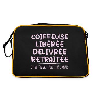 Coiffeuse célèbre sa retraite avec humour cadeau - Sac Retro - noir/or - Dos